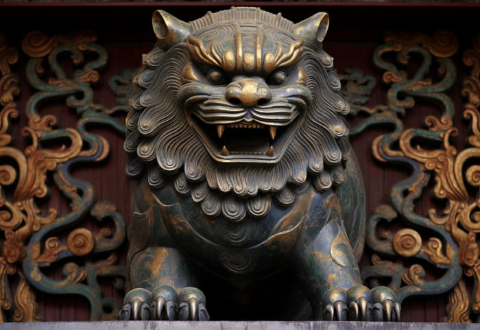 Statue d'un tigre chinois