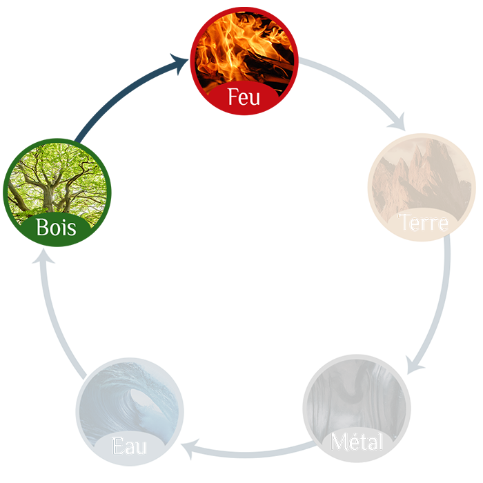 Cycle d'engendrement des 5 éléments dans la tradition chinoise, manque de feu